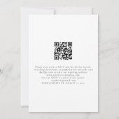 Modern script QR Code Black and White Wedding Kaart (Achterkant)