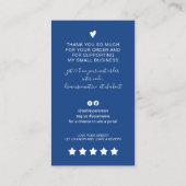 Modern script QR code blauwe orde dank u Visitekaartje (Achterkant)