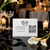 Modern Script QR Code Huwelijkswebsite RSVP Kaartje