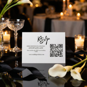 Modern Script QR Code Huwelijkswebsite RSVP Kaartje