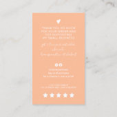 Modern script QR code perzik bestelling dank u Visitekaartje (Achterkant)