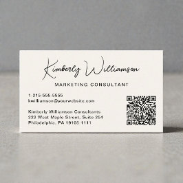 Modern Script QR Code Professional Visitekaartje