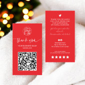 Modern script QR code rode orde dank u Visitekaartje