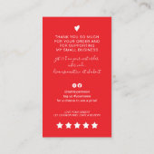 Modern script QR code rode orde dank u Visitekaartje (Achterkant)