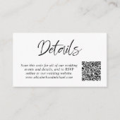Modern Script QR Code Trouwgegevens Informatiekaartje (Voorkant)