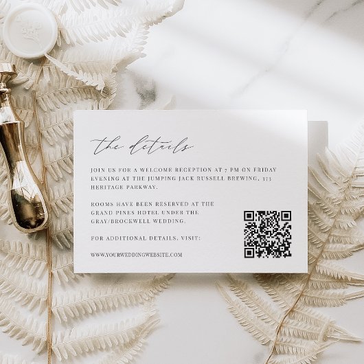 Modern Script QR Code Trouwgegevens Informatiekaartje
