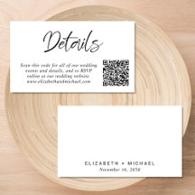 Modern Script QR Code Trouwgegevens