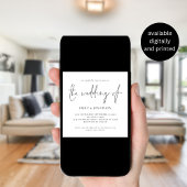 Modern Script QR-code Vierkant Trouw Uitnodigingsk Kaart