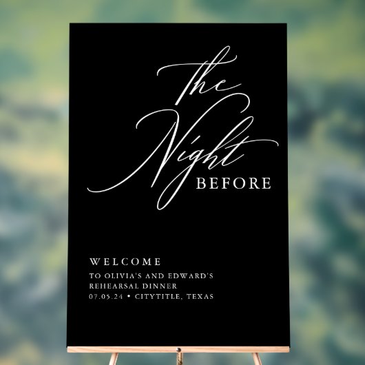 Modern Script Repetitie Diner Zwart Welkom Acryl Bord (Neutraal)