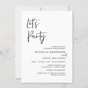 Modern script, repetitief diner en party Invitati Kaart