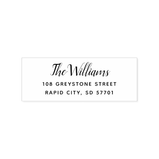 Modern Script Return Address Stempel (Afrduk)