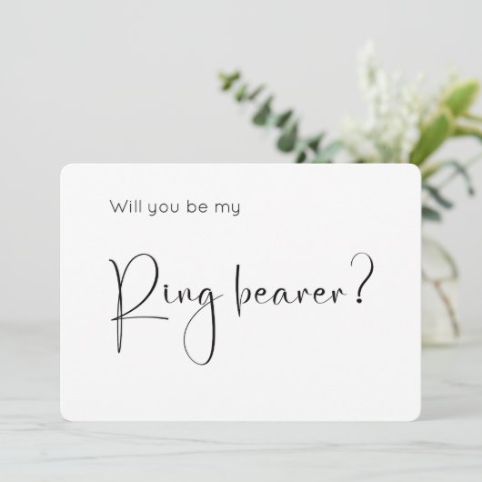 Modern Script Ring Drager voorstel uitnodiging (Staand voorkant)