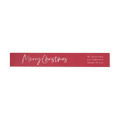 Modern script rode kerstkaart retouradres (Individueel)