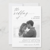 Modern Script Romantic Photo Wedding Kaart (Voorkant)
