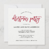 Modern script | Rood en wit kerstfeest Kaart (Voorkant)