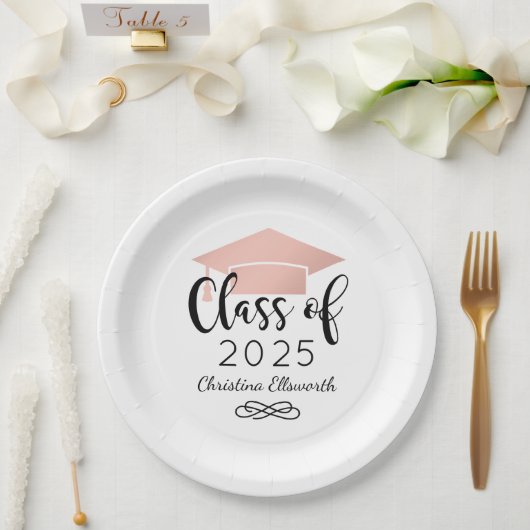 Modern Script Roos Gold 2025 Custom Afstuderen Papieren Bordje (Huwelijk)