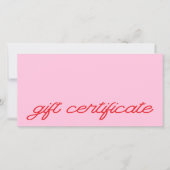 Modern Script Roze Cadeaubon (Voorkant)