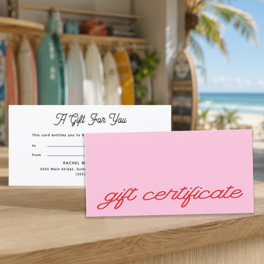 Modern Script Roze Cadeaubon