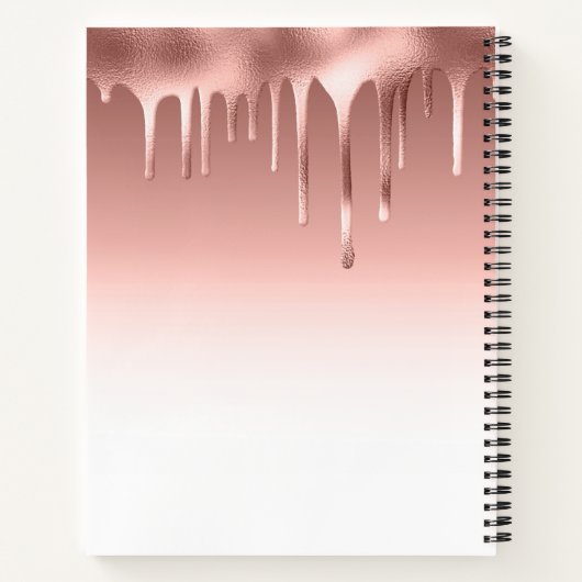 modern script roze goud receptenboek notitieboek (Achterkant)