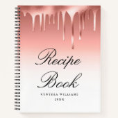 modern script roze goud receptenboek notitieboek (Voorkant)