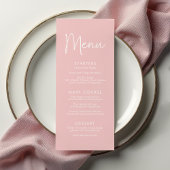Modern Script Roze Oh Baby Eenvoudig Baby shower Menu