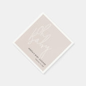 Modern Script Roze Oh Baby shower Servet (Hoek)