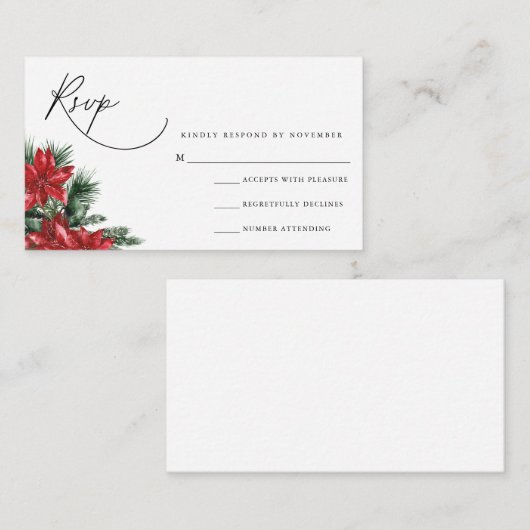 Modern Script RSVP Card Informatiekaartje (Voorkant / Achterkant)