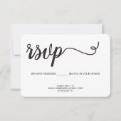 Modern Script RSVP Seat reservering Reageer e-mail (Voorkant)