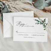 Modern Script Rustic Greenery Wedding RSVP Kaartje
