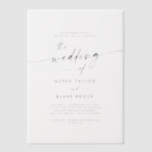 Modern Script Rustieke Boho Elegante Minimal Weddi Vellum Uitnodigingen (Voorkant)