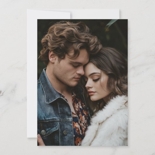 Modern Script Rustieke Elegantie Huwelijksuitnodig Kaart (Achterkant)