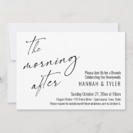 Modern script 's ochtends na bruiloft Brunch Kaart
