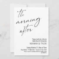 Modern script 's ochtends na bruiloft Brunch