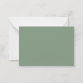 modern script sage green baby shower brengt boek m notitiekaartje (Achterkant)