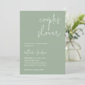 Modern Script Sage Green Couple Vrijgezellenfeest Kaart (Staand voorkant)