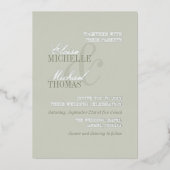 Modern Script Sage Green Formal Wedding Folie Uitnodiging (Voorkant)