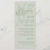 Modern Script Sage Green Formal Wedding Menu (Voorkant)