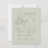 Modern Script Sage Green Formal Wedding  RSVP Kaartje (Voorkant)
