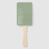 Modern Script Sage Green Minimalistic Wedding Handwaaier (Voorkant)