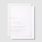Modern Script Sage Green Minimalistic Wedding Vellum Uitnodigingen (Offset)