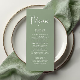 Modern Script Sage Oh Baby Eenvoudig Baby shower Menu