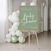 Modern Script Sage Oh Baby Simple Welcome Poster
