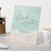 Modern Script Sand Hearts Beach Kaarten en geschen Reclamebord Met Voetstuk (Insitu)