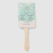 Modern Script Sand Hearts Beach Wedding Program Handwaaier (Achterkant)