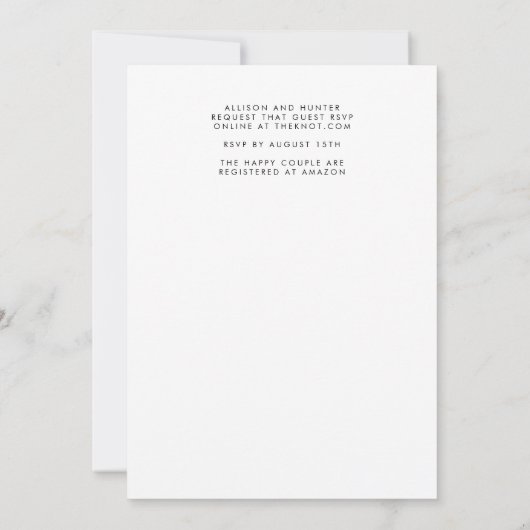 Modern Script Save the Date Kaart (Achterkant)