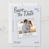 Modern Script Save the Date Retro Photo Wedding (Devant)