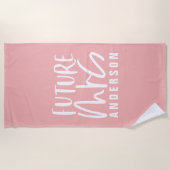 Modern script schrijven toekomst mevrouw verloving strandlaken (Voorkant)