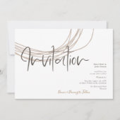 Modern Script Scribble Circulaire Lijn Beige Bruil Kaart (Voorkant)