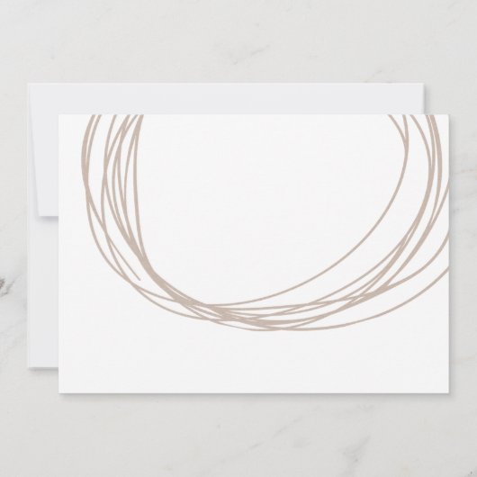 Modern Script Scribble Circulaire Lijn Beige Bruil Kaart (Achterkant)