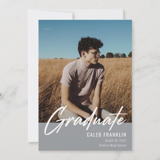 Modern Script Senior Class Photo Afstuderen (Voorkant)